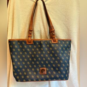 Dooney & Bourke monogram deep blue leather bag.